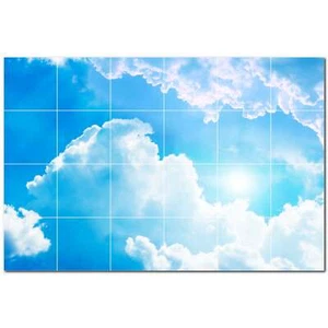 Clouds Ceramic Tile Wall Mural PT500389. 25.5" W x 17" H (24) 4.25 tiles - Picture 1 of 1