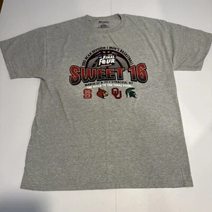 CHAMPION Sweet 16 Basketball Adult Large Sports Team Print Logo Grey T Shirt - Picture 1 of 5
