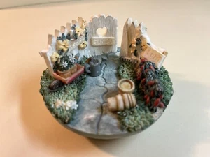 Our America Candle Topper Herbs Garden White Picket Heart Fence Water Can READ - Picture 1 of 7