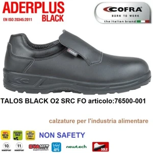 SCARPE ANTINFORTUNISTICA COFRA TALOS BLACK O2 SRC mocassino industr. alimentare+ - Foto 1 di 4