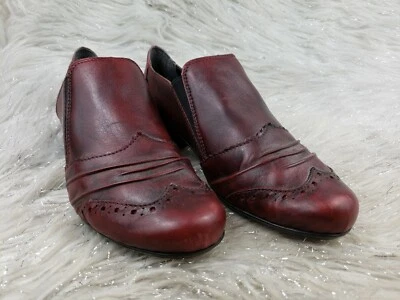 Zapatos informales RIEKER ANTISTRESS de cuero rojo oscuro sin cordones talla 37 EUR Foto 1 de 4