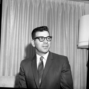Vintage Negative Black & White Medium Format Young Man Thick Glasses Handsome - Picture 1 of 1