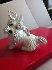 Made in Italy White Westie Highland Terrier Dog  statue 8" tall 9" long