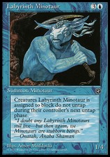 4x Labyrinth Minotaur (Art Version: HOLDING WEAPON) MTG Homelands NM Magic Regul