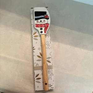 New Temptations Christmas Snowman Rubber Spatula Wood Handle NIB - Picture 1 of 5