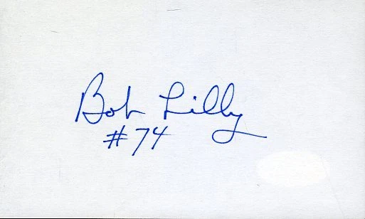 Bob Lilly Hof Signed Jsa Cert Sticker 3x5 Index Card Authentic Autograph - Image 1 of 1