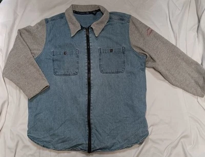 WOW!! GLORIA VANDERBILT~ WOMEN'S JEAN TOP WITH SWEATER SHIRT SLEEVES!! SIZE 1X - Image 1 of 4