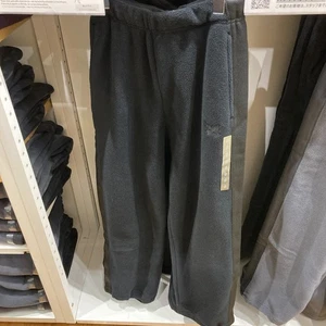 UNIQLO NEEDLES Fleece wide pants BLACK New with tags from Japan - Picture 1 of 5