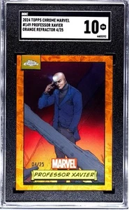 2024 Topps Chrome Marvel Professor Xavier Orange /25 SGC 10 GEM - Picture 1 of 2
