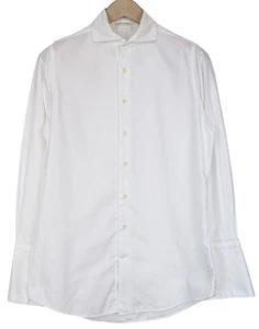 SUITSUPPLY Herren ~XS Extra Slim Weiß Twill Baumwolle Cutaway Knopfleiste Hemd * - Bild 1 von 15