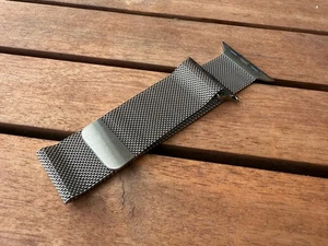 Bracelet boucle milanaise pomme véritable - naturel - 42 mm 44 mm 45 mm - M/L - Photo 1 sur 7