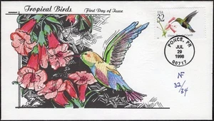 NEAL FAIRCLOTH H/D, Hand Colored :1996 Tropical Birds - the Green Throated Carib - Picture 1 of 1