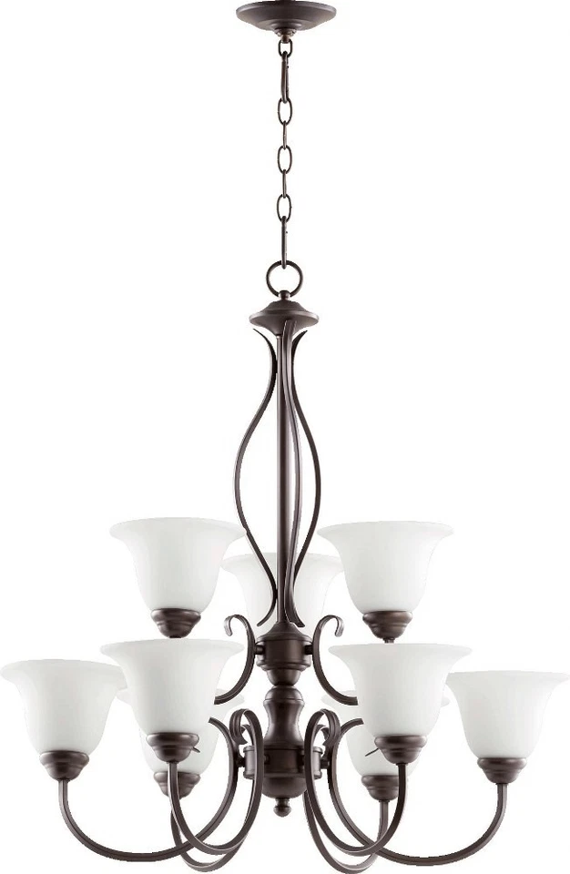 Spencer - 9 Light 2-Tier Chandelier in Quorum Home Collection style - 29 inches - Image 1 of 1