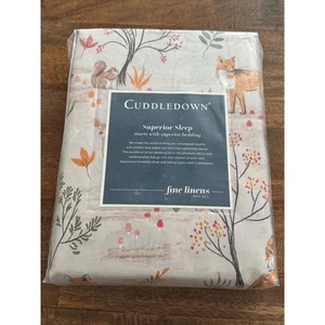 Funda nórdica Cuddledown King nueva con etiquetas bosque fauna 100 % algodón gris claro bosque - Imagen 1 de 6