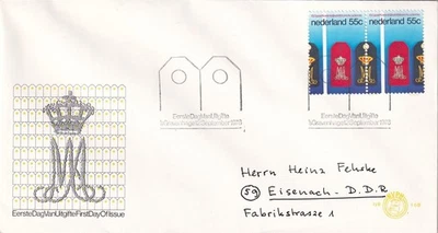 SA18h Netherlands 1978 150th Anniv of Military Academy, to DDR Eisenach FDC - Image 1 of 2