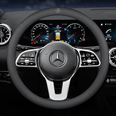 Cubierta de volante de coche de cuero de 15" accesorios de coche para Mercedes Benz nuevo Foto 1 de 4