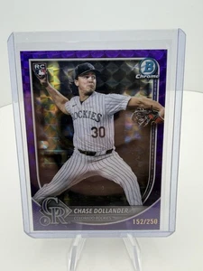 2025 Bowman Chrome Chase Dollander Purple Geometric Refractor #152/250 RC - Picture 1 of 2
