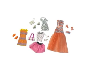 Menge 4 Barbie Fashion Outfits mit High Heels & 3 Handtasche Zubehör �� - Bild 1 von 6