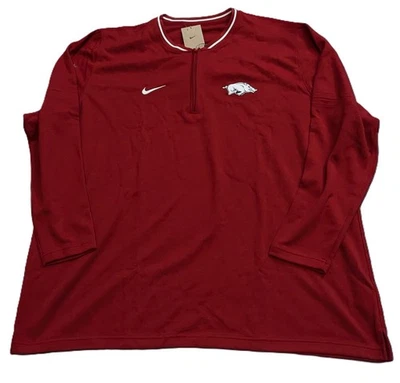 Camisa Nike Arkansas Razorbacks Dri-FIT Sideline Coach 1/4 Cremallera Para Hombres 4XL Carmesí Foto 1 de 4