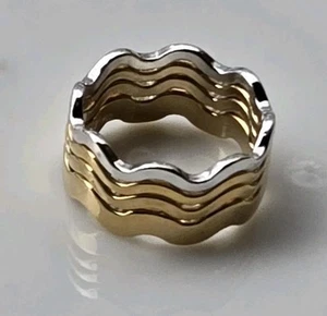 Vintage Avon 1970s Wave Rings Rare Set Of 4 Size 5 - Picture 1 of 11