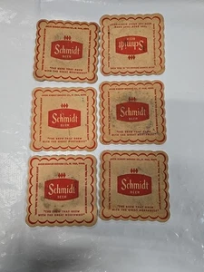 Vintage Schmidt Beer Coaster Lot of 6 - Picture 1 of 8