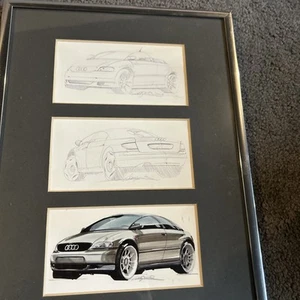 2003 Audi Pikes Peak Quattro Concept Car Prototype Hand Drawing German Designers - Picture 1 of 11