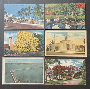 Miami Beach & Miami Lot of 6 Linen Postcards Florida #2 - Picture 1 of 4
