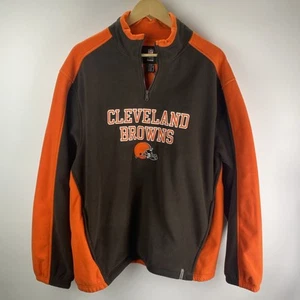 Cleveland Browns NFL Reebok 1/4 Zip Pullover Fleece genähte Jacke Größe Large - Bild 1 von 12