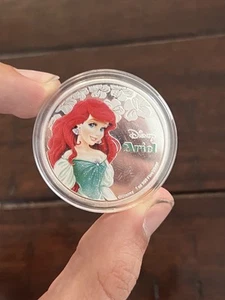2015 Niue 1 Oz Silver Colorized Disney Princess Ariel New Zealand Mint - Picture 1 of 4