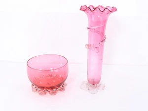 Vintage Cranberry Vase und Schale. A/F. #5 - Bild 1 von 12