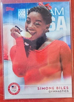 2016 Topps Simone Biles #38 Equipo Olímpico de Estados Unidos - Foto Medalla de Oro - Gimnasia Foto 1 de 2