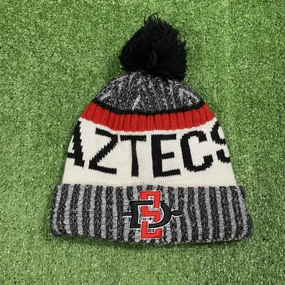 San Diego State Aztecs Beanie Stocking Cap Hat New Era w/ Pom Fleece Lined OSFM - Image 1 of 4