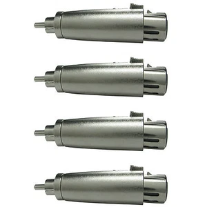 4 pack XLR 3pin female to RCA male pro audio pa dj mic connector mixer adapter - Picture 1 of 4