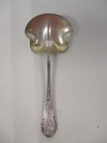 ANTIQUE DOMINICK & HAFF LOUIS XIV OLD STYLE FANCY CONDIMENT JELLY SPOON 4 3/4" Cover