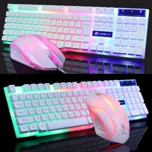 2In1 RGB PC Gaming Keyboard Mouse Set LED Gamer Bundle Mechanical Kit New - Picture 1 of 12
