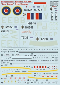 Print Scale 48-288 1:48 Spitfire XIV Low Backs Part 1 The complete set 1,5 leaf - Picture 1 of 3