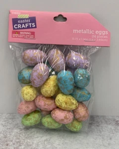 1 pack 24  gold + pastel Easter eggs .75" x 1.1" holiday decor tiered tray - Picture 1 of 1