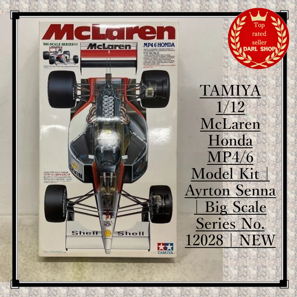 TAMIYA 1/12 McLaren Honda MP4/6 Model Kit | Ayrton Senna | Big Scale Series - Immagine 1 di 4