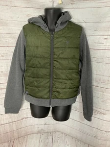 U.S. Polo Assn. Jacket Hooded Hoodie Zipper Front Khaki / Gray Size XL - Picture 1 of 9