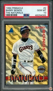 1994 PINNACLE BARRY BONDS THE NATURALS #2 PSA 10 POP 35 (065)