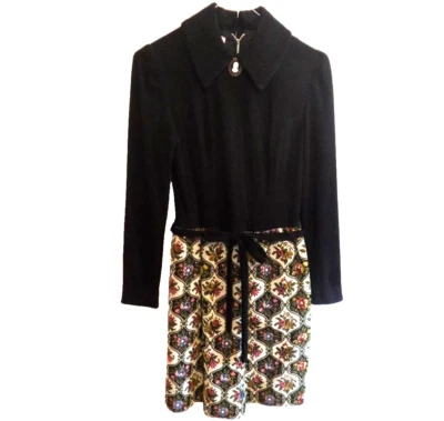 Size 7 Vintage 1970s Tammy Andrews Dress Tapestry Skirt Boho w/ Cameo - Image 1 of 4