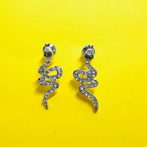Schlange Ohrstecker Ohrringe Silber - Bild 1 von 10