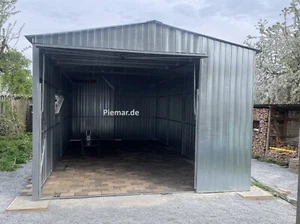 Blechgarage Halle 4x8x3,1m Fertiggarage KFZ Lager Garage | inkl. Aufbau |28599!! - Bild 1 von 3