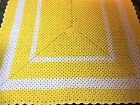 Sunny, Bright YELLOW Stripes 52" x 78" Hand Crocheted Afghan, ROSEANNE Blanket