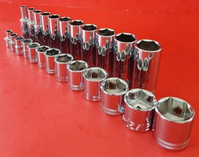 NEW CRAFTSMAN 24pc Shallow & Deep 3/8" Drive SAE 6pt Point Socket Set - Image 1 of 4