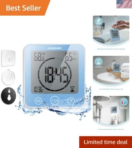 Waterproof Digital Bathroom & Kitchen Wall Clock Timer with Touch Screen – Blue - Picture 1 of 10