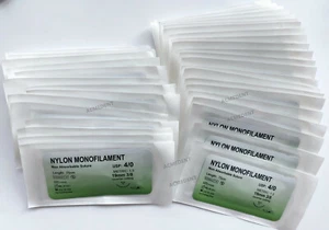 100Pcs Training Sutures Dental Nylon Monofilament 4/0 Reverse Cut Study Suture - Picture 1 of 6