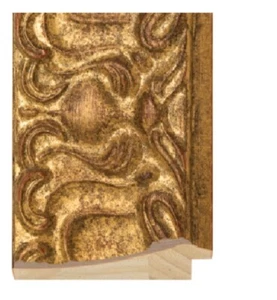 3 3/16" WOOD PICTURE FRAME MOLDING 18 FT BUNDLE ORNATE CARVED GILT REVERSE - Picture 1 of 3