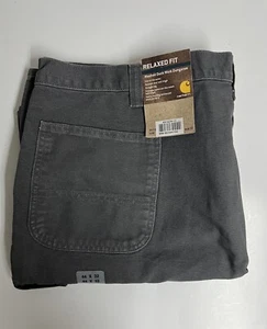 Carhartt Washed Duck Double Front Work Dungaree Gray Relaxed Fit 44X32 - Picture 1 of 10