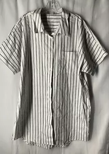 A New Day Shirt Dress S Woman’s Button Up Short Sleeve White With Blue Stripes - Picture 1 of 7